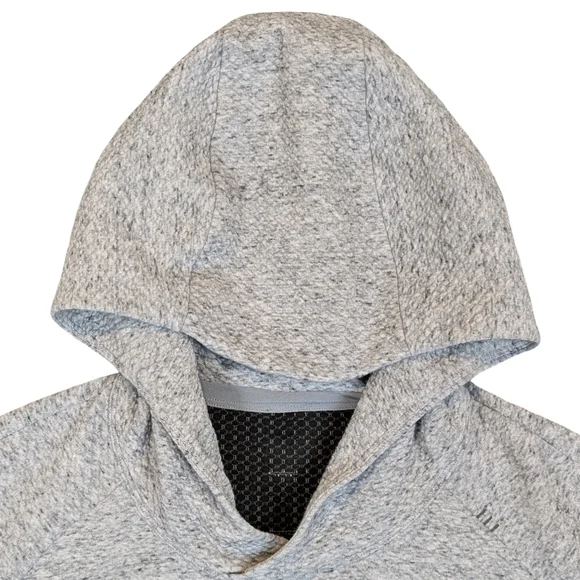 Lululemon At Ease Hoodie Men's 2XL Gray Textured Double Knit Pullover M3BF7S - Picture 3 of 9